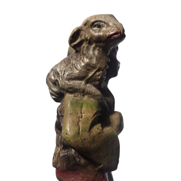 Vintage Shepherd Boy Carrying Lamb Religious Figurine Statue Nativity Piece - Picture 4 of 16